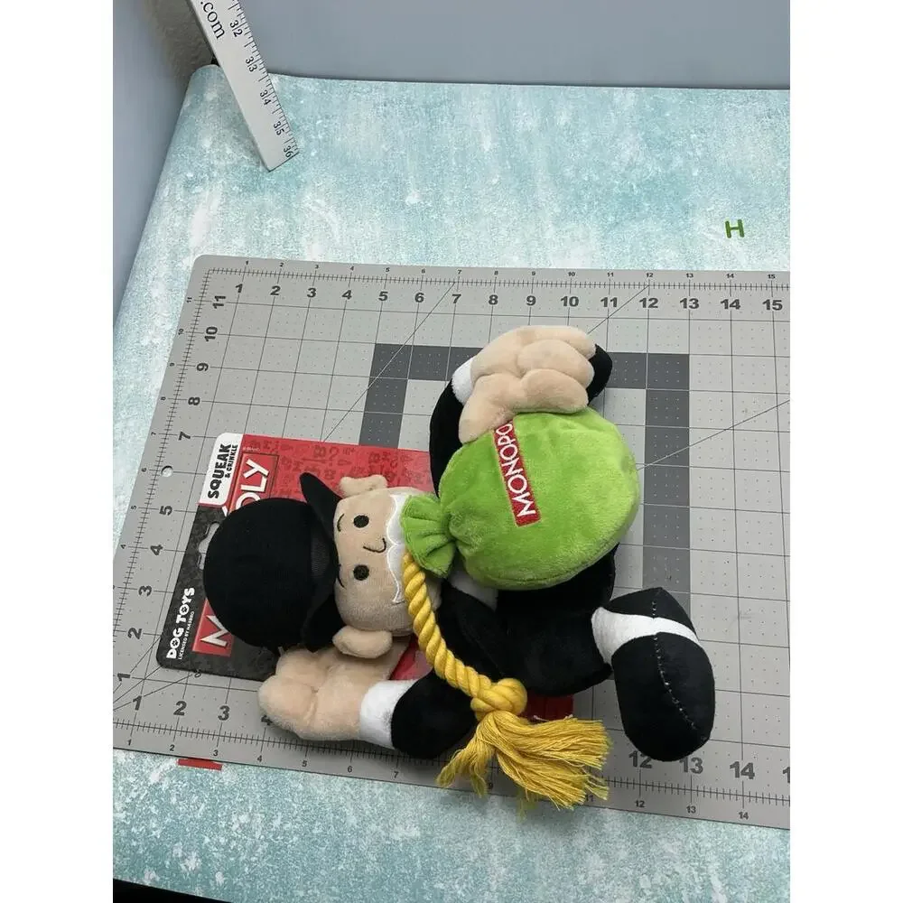 Hasbro Mr. Monopoly Mr.‎ Money Bags Squeaker & Crinkle Dog Toy Brand New